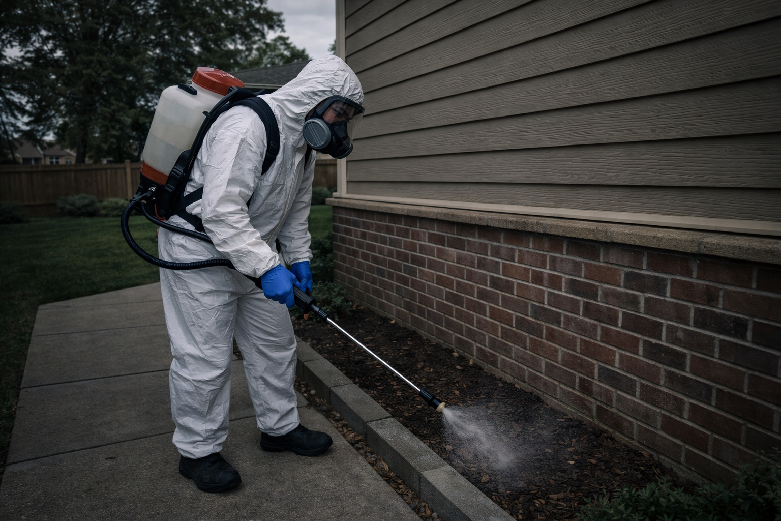 Pest control professional at work